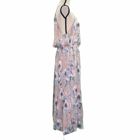 ANTHRO First Monday Pink Floral Ribbed Skirt Dress - Picture 4 of 12